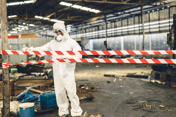 Professional Sewage Cleanup technician working in Marlton, NJ